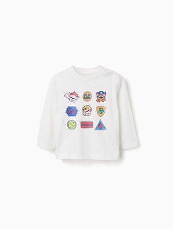 T-shirt in cotone a manica lunga con stampa paw patrol