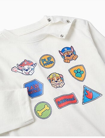 T-shirt in cotone a manica lunga con stampa paw patrol