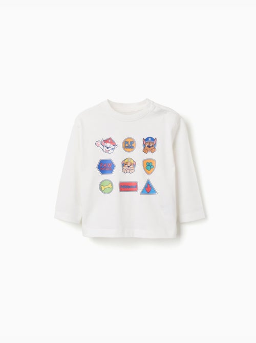 T-shirt in cotone a manica lunga con stampa paw patrol - Kiabi