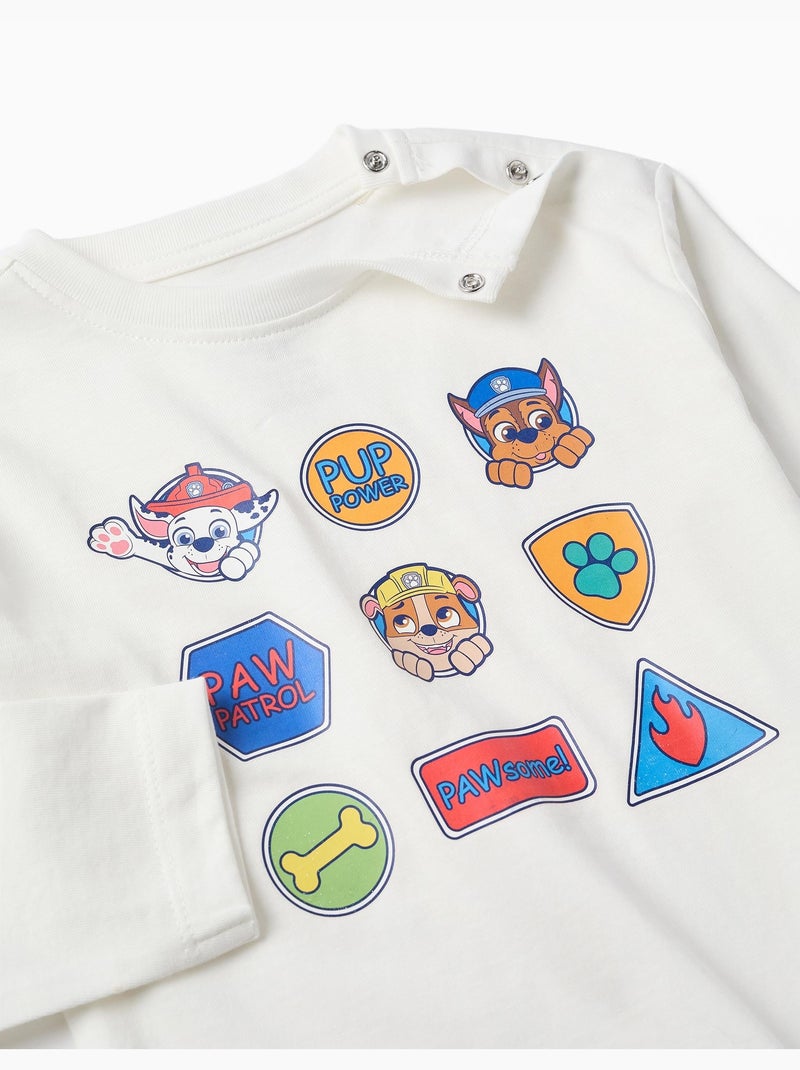T-shirt in cotone a manica lunga con stampa paw patrol Bianco - Kiabi