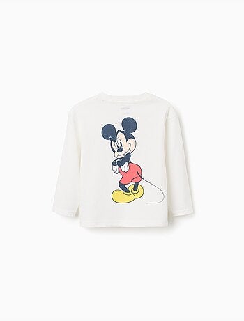 T-shirt in cotone a manica lunga con stampe di mickey