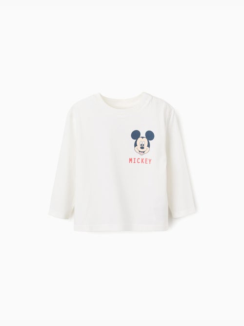 T-shirt in cotone a manica lunga con stampe di mickey - Kiabi