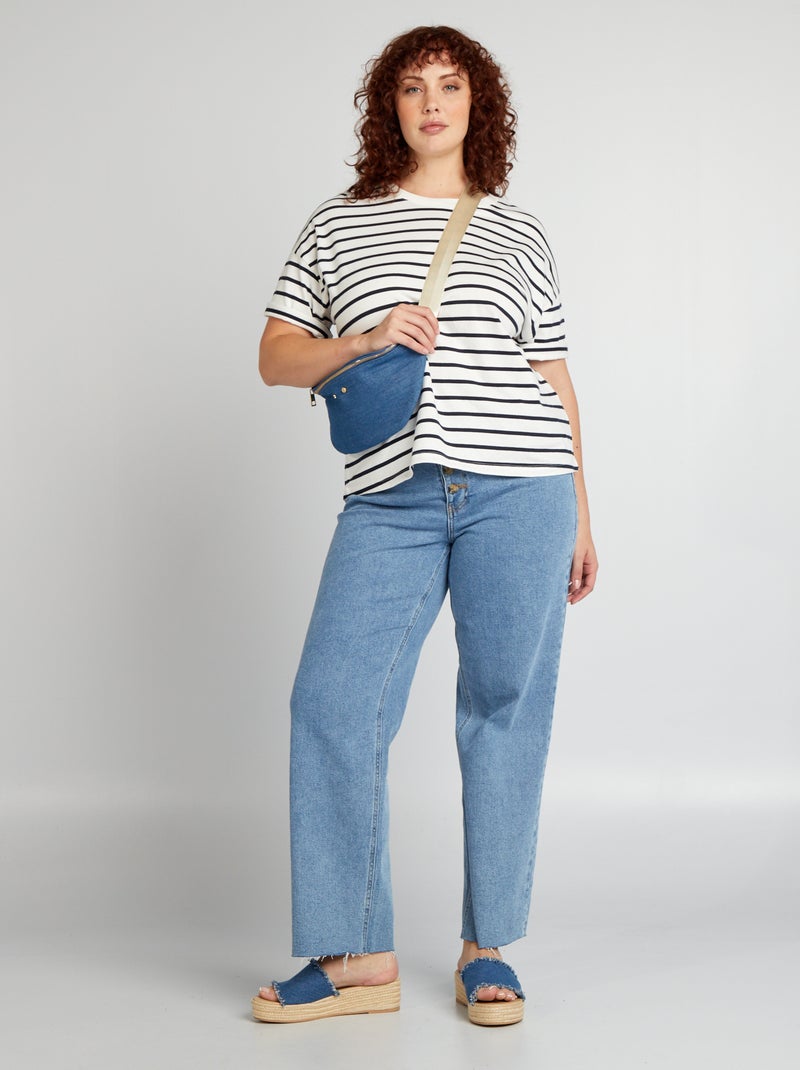 T-shirt in cotone a maniche corte BLU - Kiabi