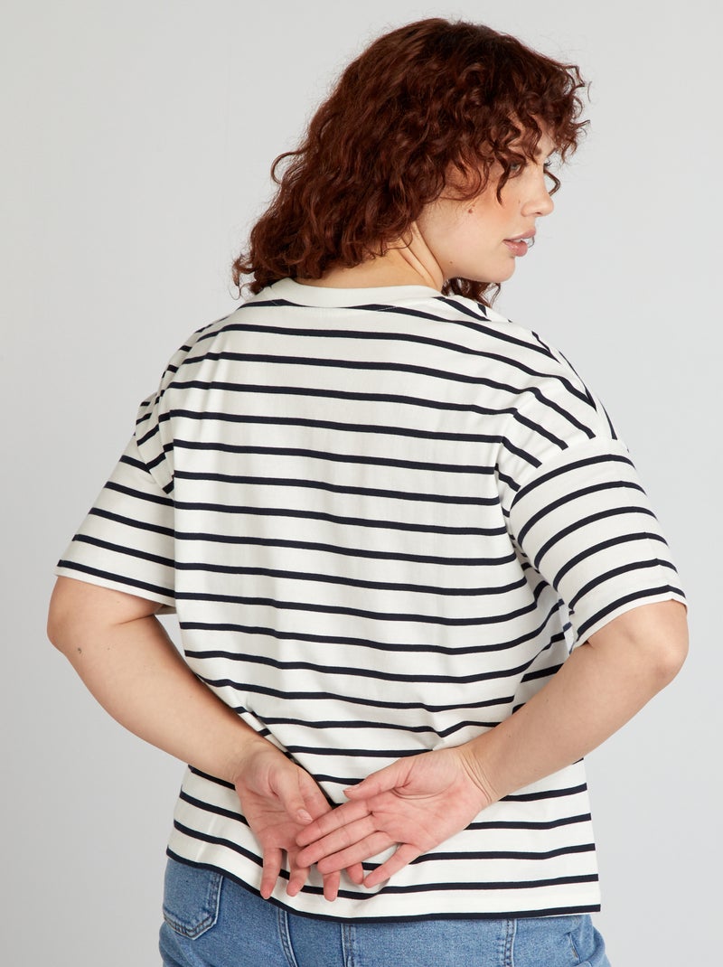 T-shirt in cotone a maniche corte BLU - Kiabi