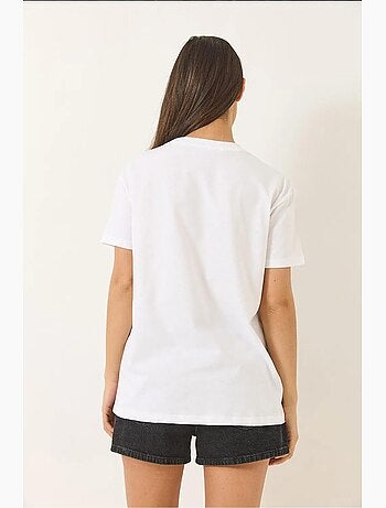 T-shirt in cotone a maniche corte con accessorio lucci