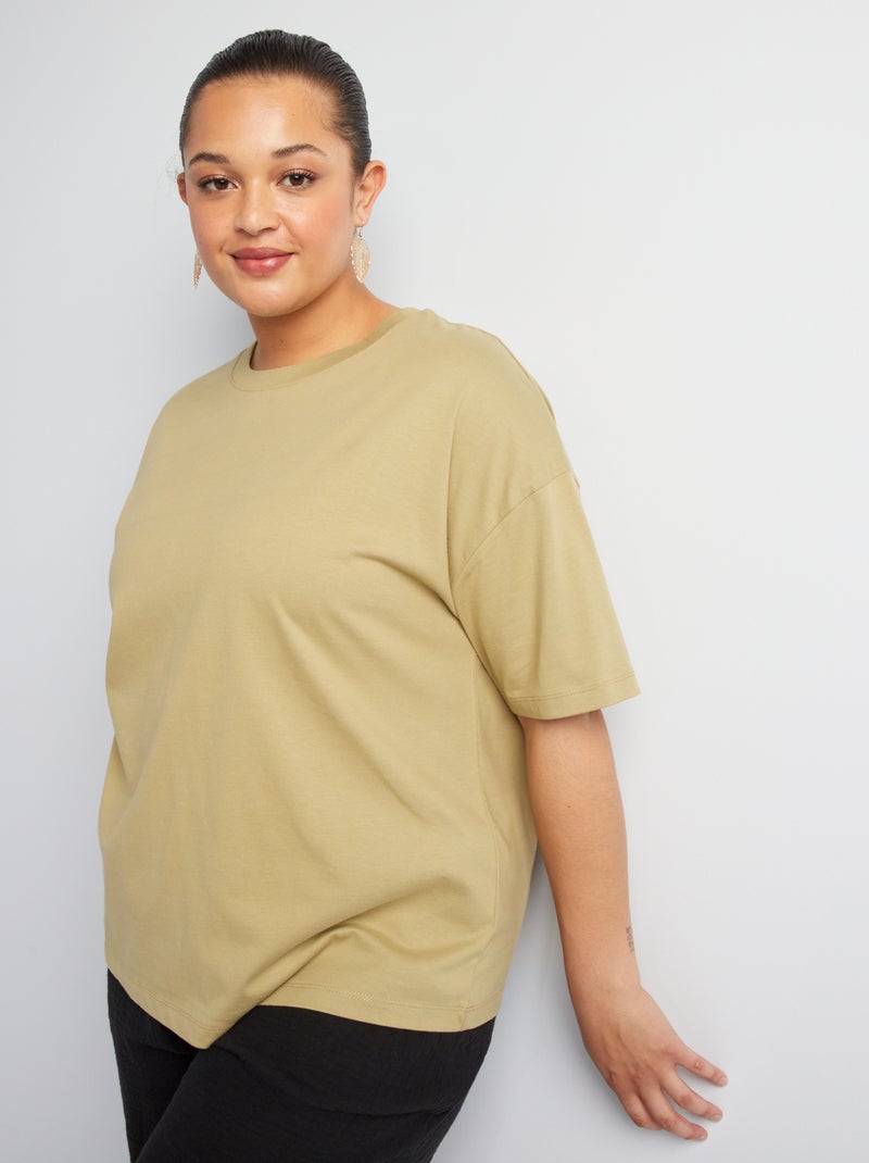 T-shirt in cotone a maniche corte VERDE - Kiabi