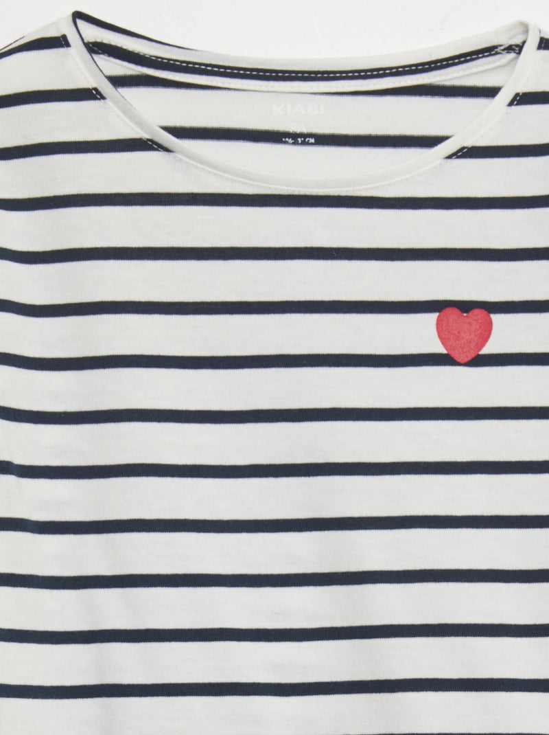 T-shirt in cotone a maniche lunghe BLU - Kiabi