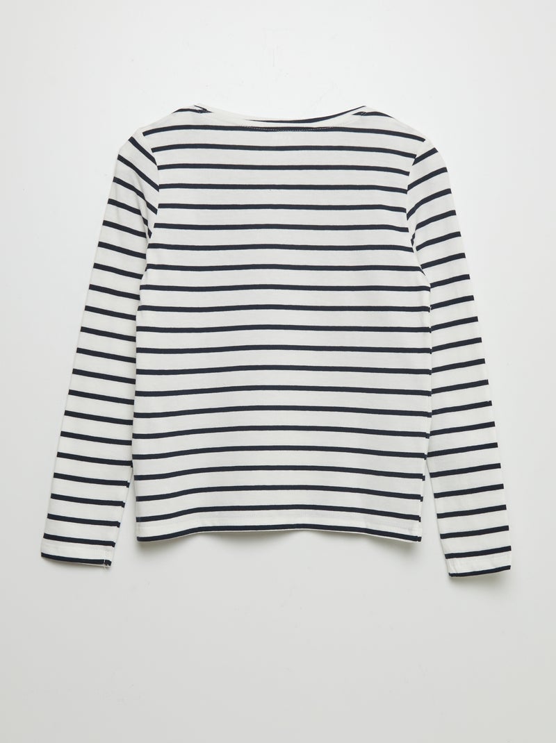 T-shirt in cotone a maniche lunghe BLU - Kiabi