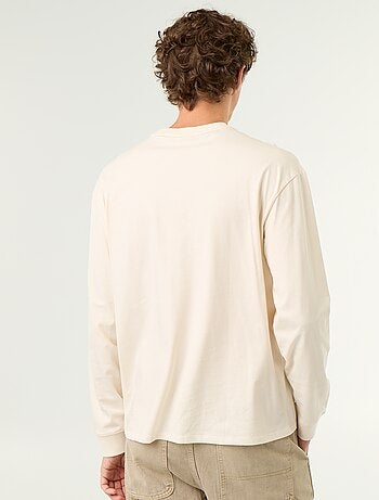 T-shirt in cotone a maniche lunghe e scollo rotondo