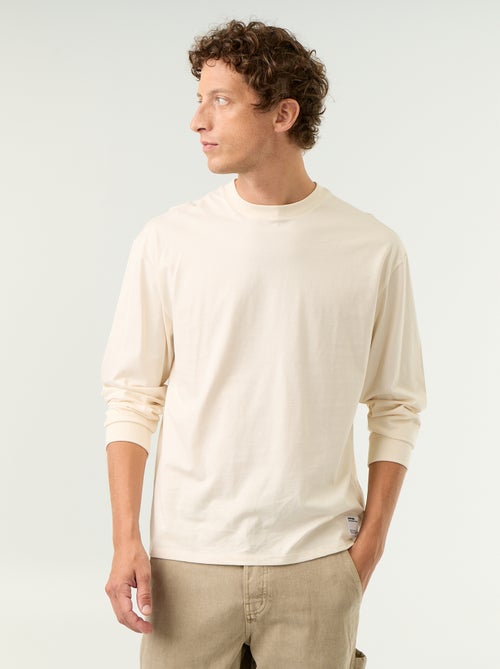 T-shirt in cotone a maniche lunghe e scollo rotondo - Kiabi T-shirt in cotone a maniche lunghe e scollo rotondo - Kiabi