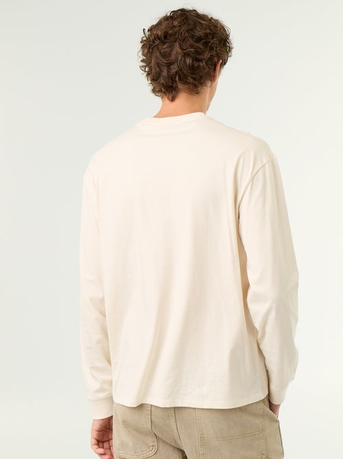 T-shirt in cotone a maniche lunghe e scollo rotondo - Kiabi T-shirt in cotone a maniche lunghe e scollo rotondo - Kiabi