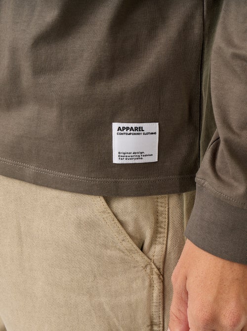 T-shirt in cotone a maniche lunghe e scollo rotondo - Kiabi T-shirt in cotone a maniche lunghe e scollo rotondo - Kiabi
