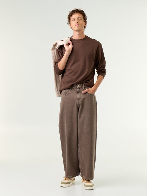 T-shirt in cotone a maniche lunghe e scollo rotondo - Kiabi T-shirt in cotone a maniche lunghe e scollo rotondo - Kiabi