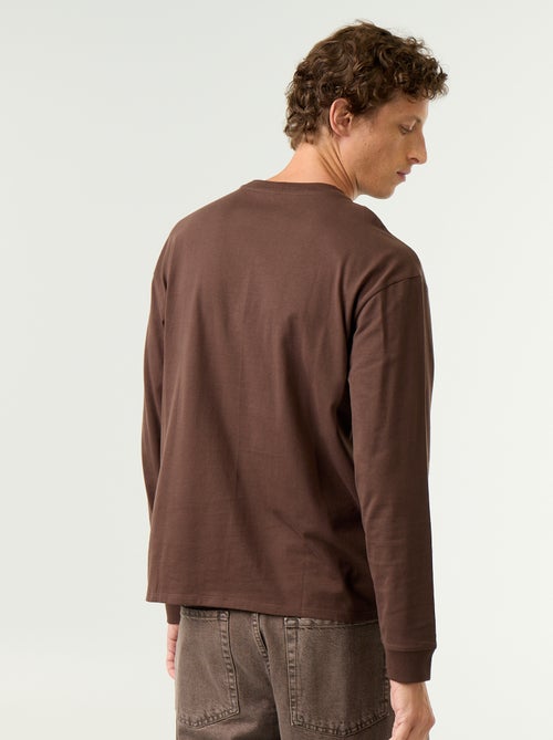 T-shirt in cotone a maniche lunghe e scollo rotondo - Kiabi T-shirt in cotone a maniche lunghe e scollo rotondo - Kiabi