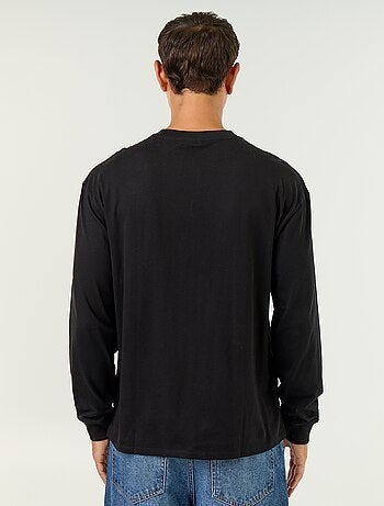 T-shirt in cotone a maniche lunghe e scollo rotondo