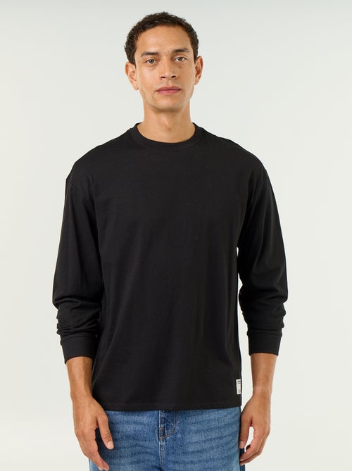 T-shirt in cotone a maniche lunghe e scollo rotondo - Kiabi T-shirt in cotone a maniche lunghe e scollo rotondo - Kiabi