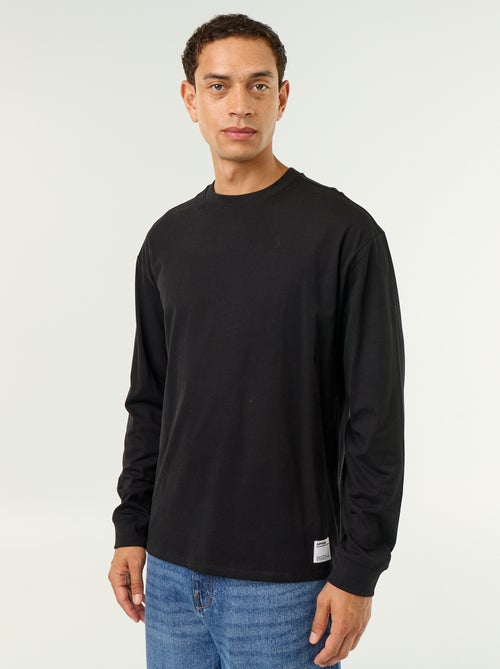 T-shirt in cotone a maniche lunghe e scollo rotondo - Kiabi T-shirt in cotone a maniche lunghe e scollo rotondo - Kiabi