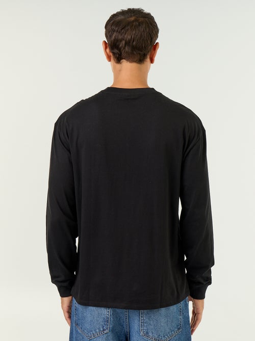T-shirt in cotone a maniche lunghe e scollo rotondo - Kiabi T-shirt in cotone a maniche lunghe e scollo rotondo - Kiabi