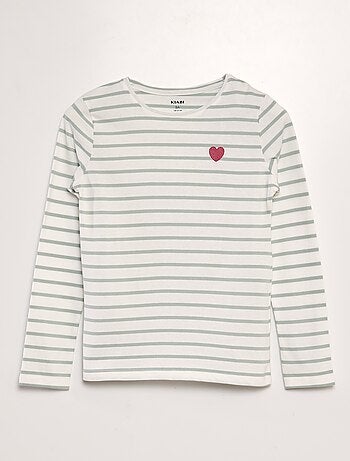 T-shirt in cotone a maniche lunghe