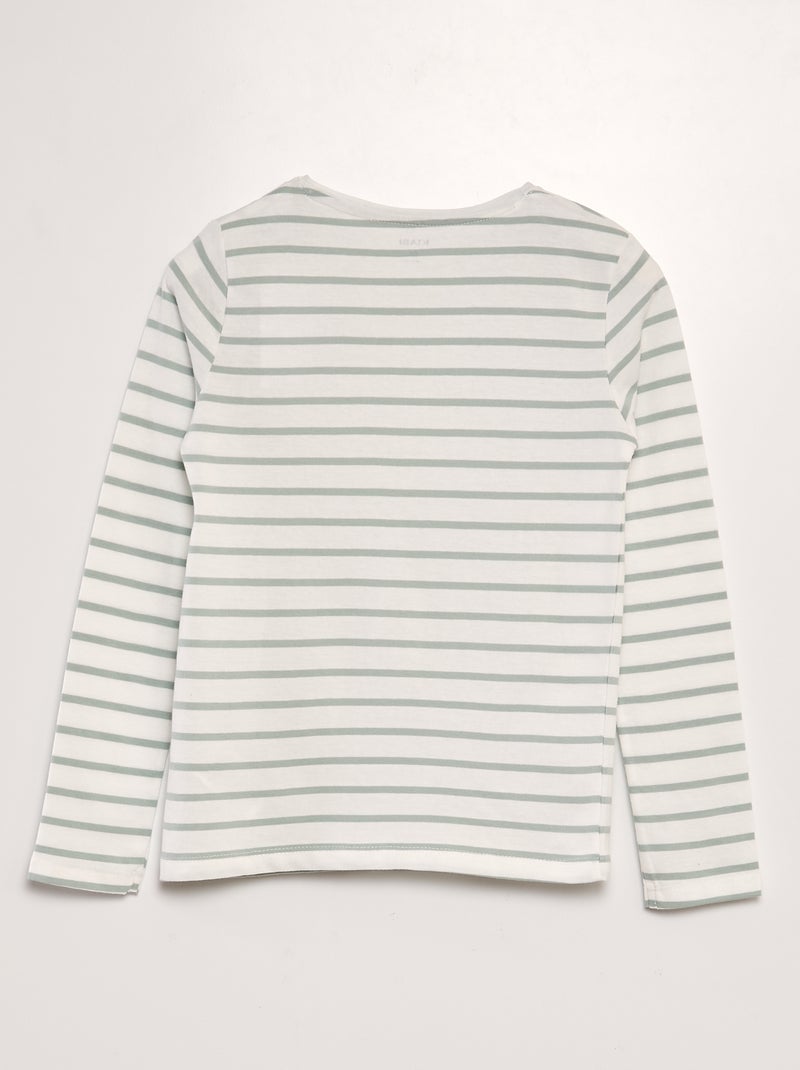 T-shirt in cotone a maniche lunghe VERDE - Kiabi