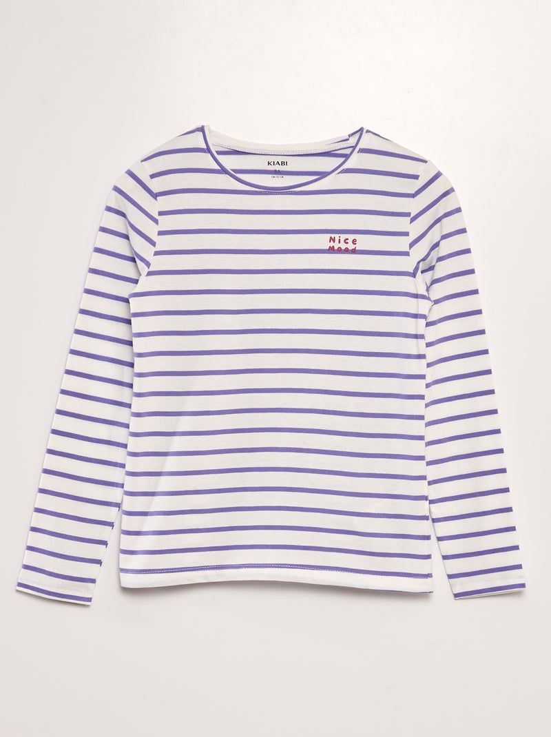 T-shirt in cotone a maniche lunghe VIOLA - Kiabi