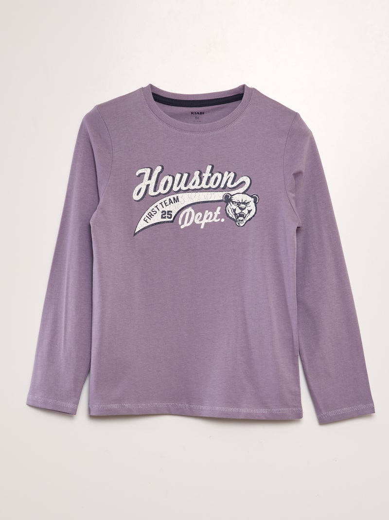 T-shirt in cotone a maniche lunghe VIOLA - Kiabi