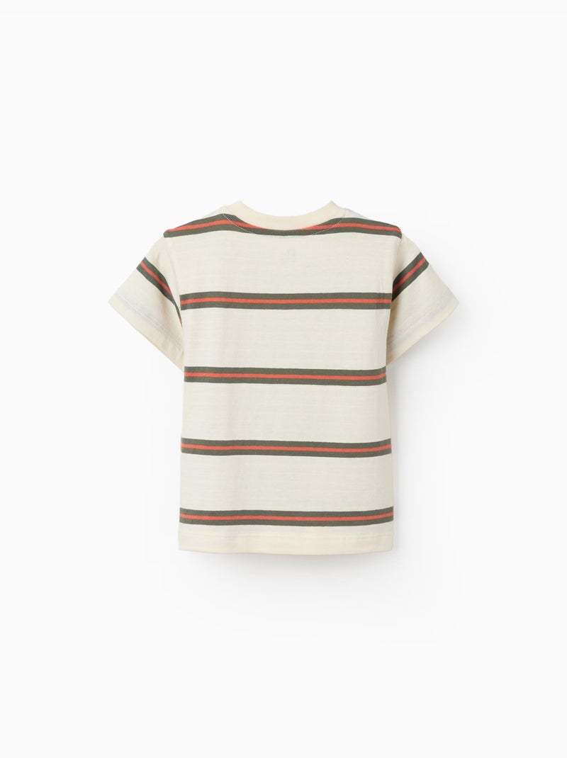 T-shirt in cotone a righe Beige chiaro - Kiabi