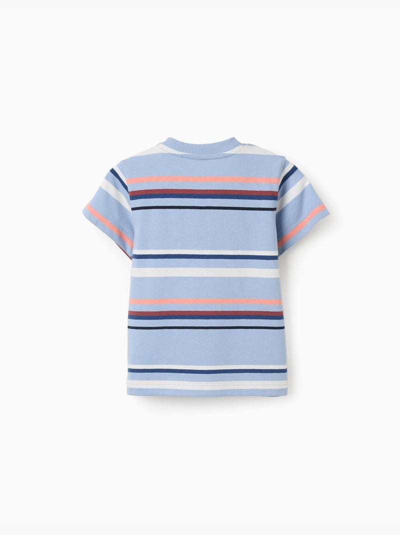 T-shirt in cotone a righe Blu chiaro - Kiabi