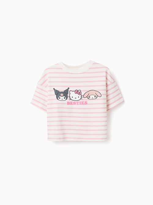 T-shirt in cotone a righe con stampa Besties - Kiabi