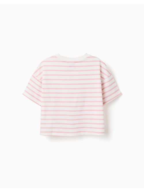 T-shirt in cotone a righe con stampa Besties - Kiabi