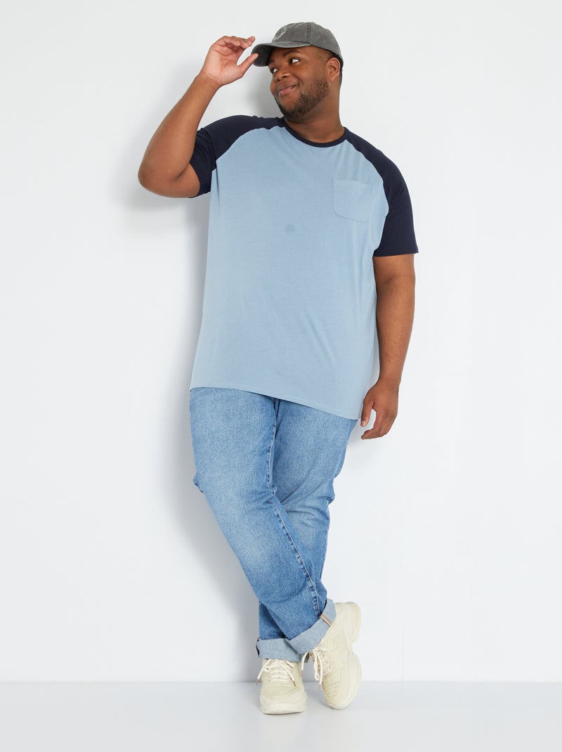 T-shirt in cotone blu denim - Kiabi