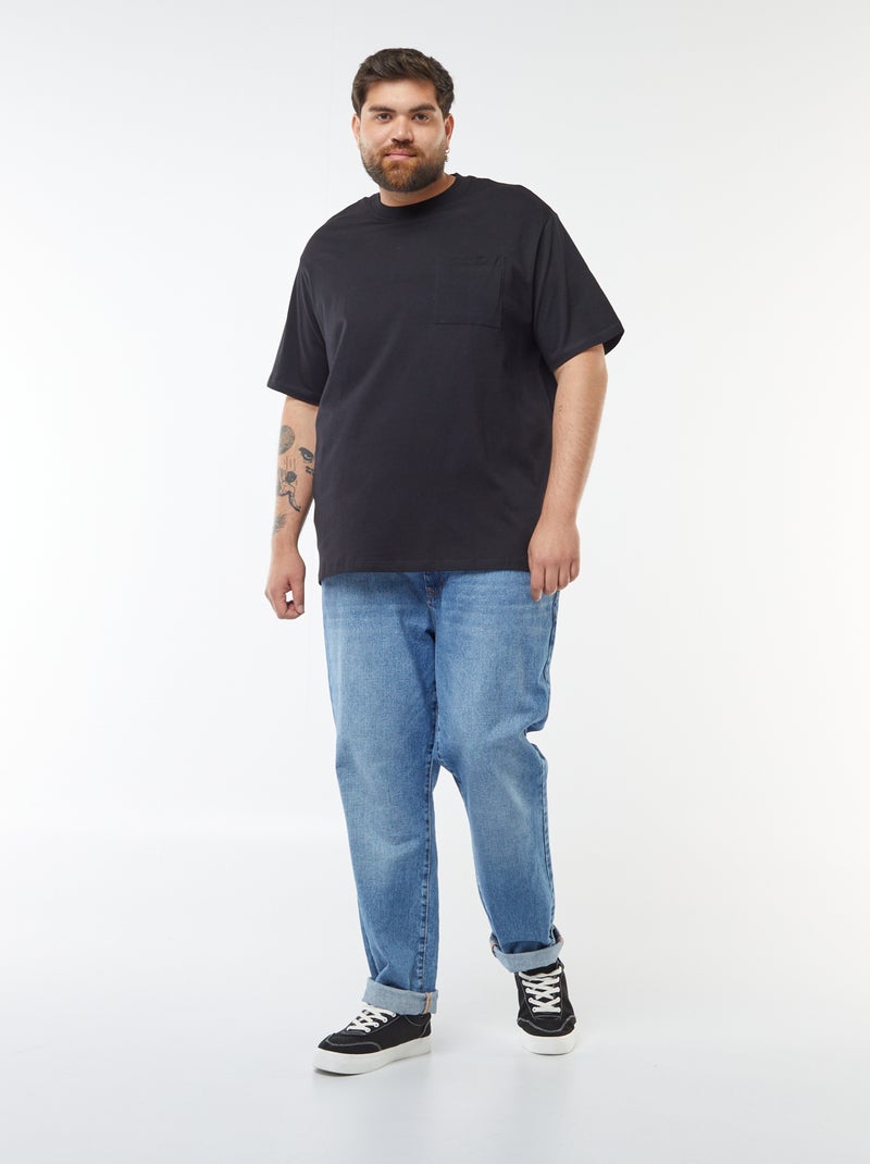 T-shirt in cotone comfort fit nero - Kiabi