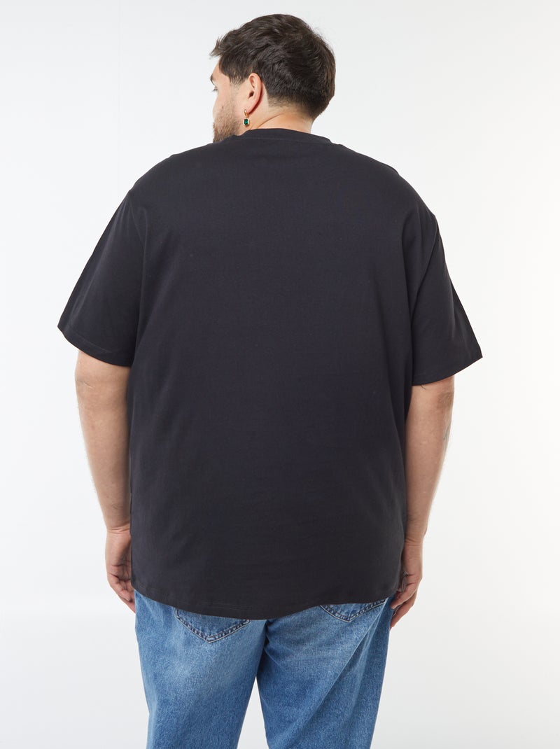 T-shirt in cotone comfort fit nero - Kiabi