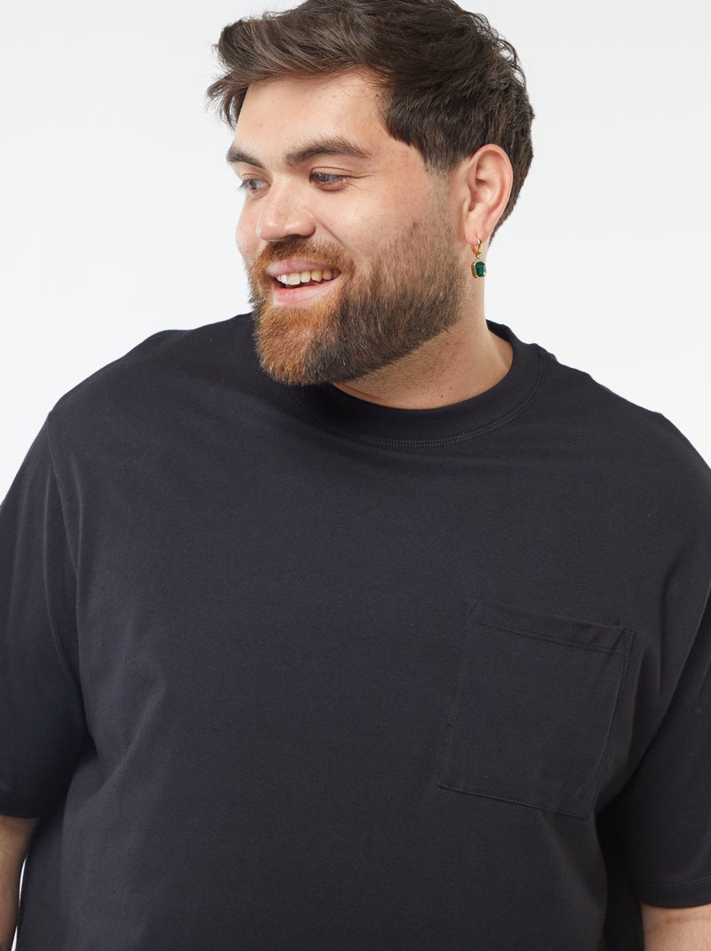 T-shirt in cotone comfort fit nero - Kiabi
