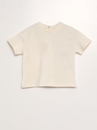 T-shirt in cotone con bottoni a pressione dietro - Tough Cotton - Unisex
