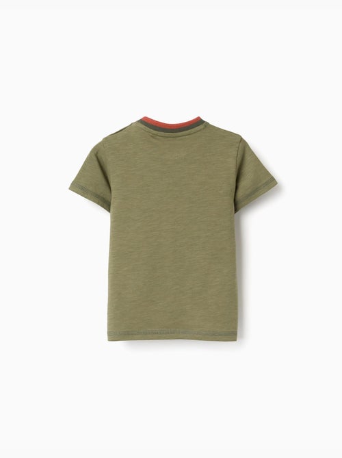 T-shirt in cotone con cactus ricamato - Kiabi