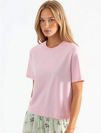 T-shirt in cotone con girocollo busem