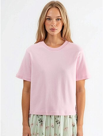 T-shirt in cotone con girocollo busem