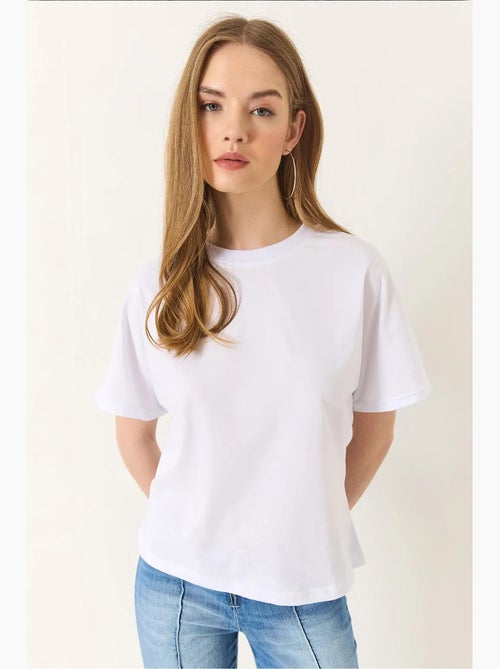 T-shirt in cotone con girocollo lucci - Kiabi
