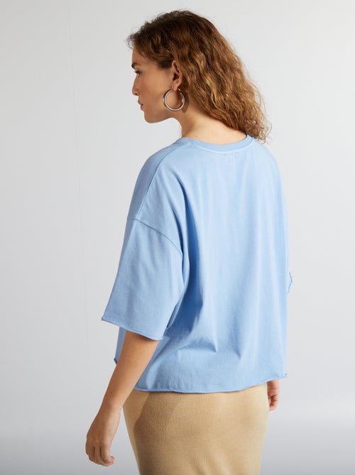 T-shirt in cotone con giromanica sceso - Kiabi