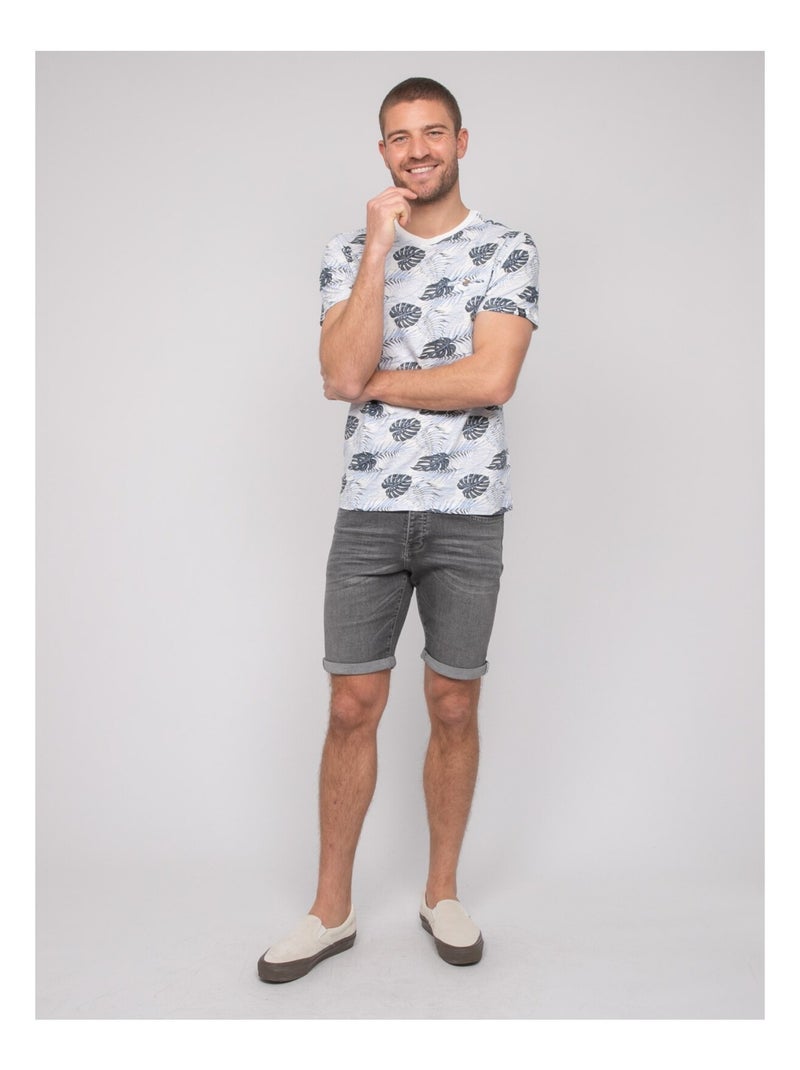 T-shirt in cotone con motivi NAROTIN Blu - Kiabi