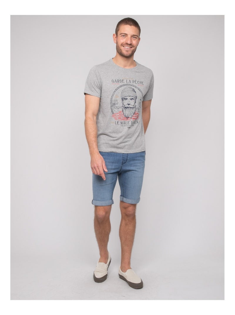 T-shirt in cotone con motivi NAVIROL Grigio - Kiabi