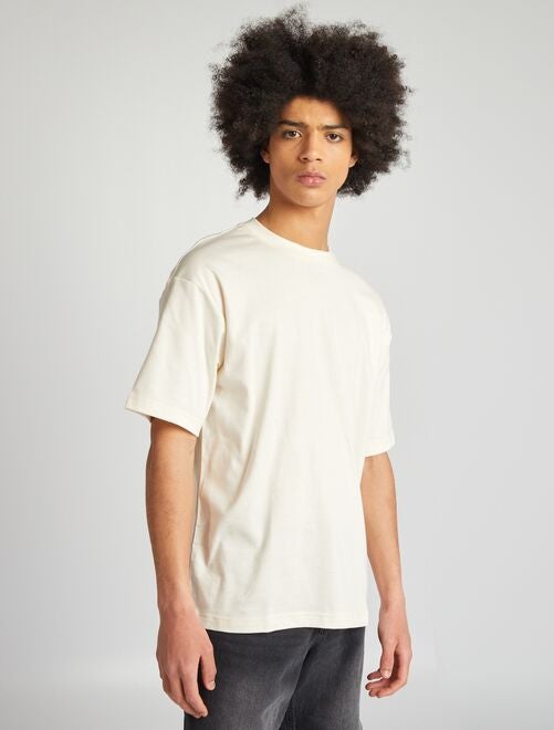 T-shirt in cotone con ricamo sul petto - Kiabi