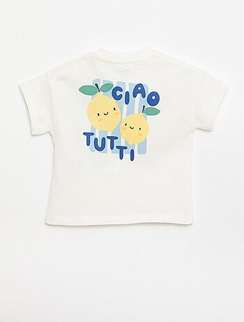 T-shirt in cotone con ricamo sul petto