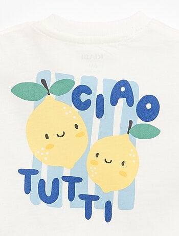 T-shirt in cotone con ricamo sul petto