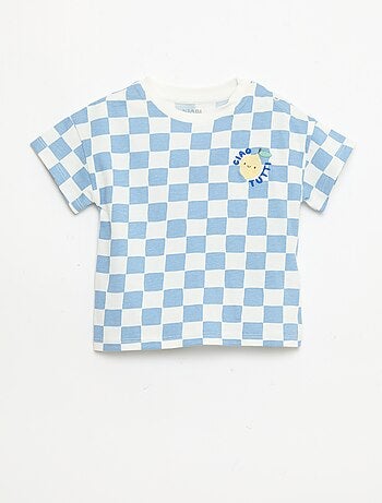 T-shirt in cotone con ricamo sul petto