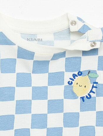 T-shirt in cotone con ricamo sul petto
