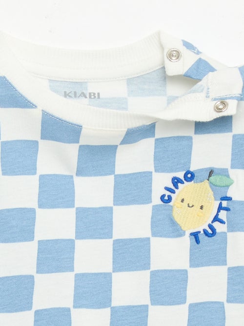 T-shirt in cotone con ricamo sul petto - Kiabi