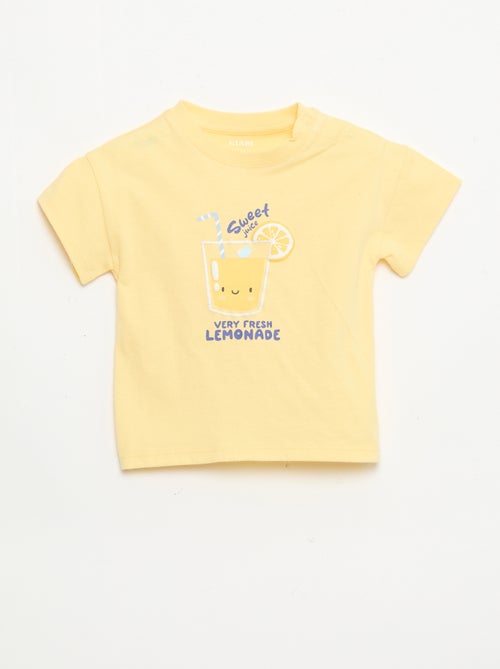 T-shirt in cotone con ricamo sul petto - Kiabi T-shirt in cotone con ricamo sul petto - Kiabi