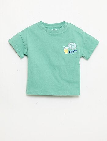 T-shirt in cotone con ricamo sul petto